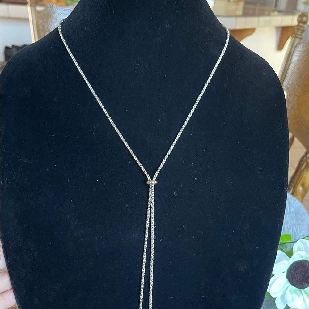 Charter Club Silver Necklace with Crystal Drops - Picture 3 of 5